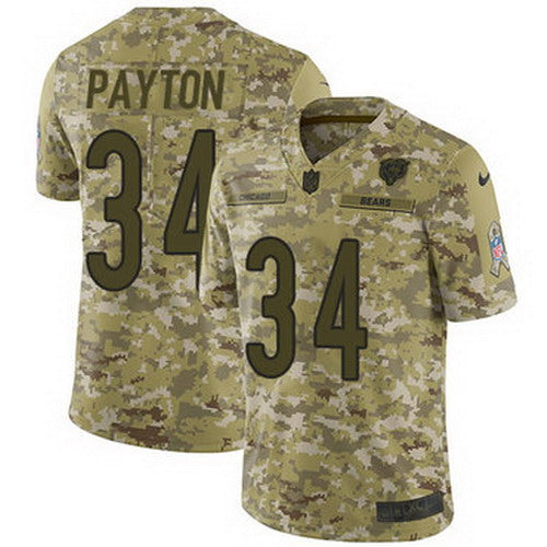 Custom Bears #34 Walter Payton Camo Men’s Stitched NFL Limited 2018 Salute To Service Jersey