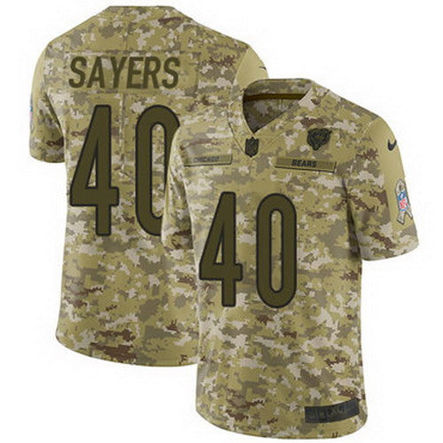 Custom Bears #40 Gale Sayers Camo Men’s Stitched NFL Limited 2018 Salute To Service Jersey