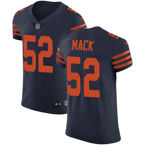 Custom Bears #52 Khalil Mack Navy Blue Alternate Men’s Stitched NFL Vapor Untouchable Elite Jersey