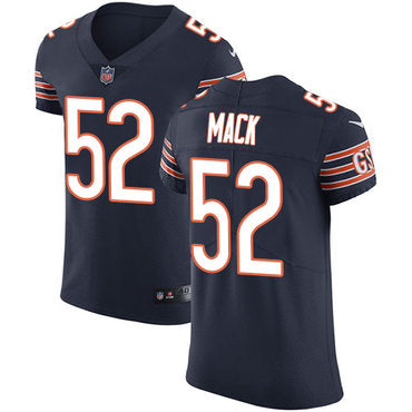 Custom Bears #52 Khalil Mack Navy Blue Team Color Men’s Stitched NFL Vapor Untouchable Elite Jersey$25.00