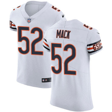 Custom Bears #52 Khalil Mack White Men’s Stitched NFL Vapor Untouchable Elite Jersey