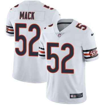 Custom Bears #52 Khalil Mack White Men’s Stitched NFL Vapor Untouchable Limited Jersey