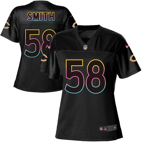 Custom Bears #58 Roquan Smith Black Women’s NFL Fashion Game Jersey