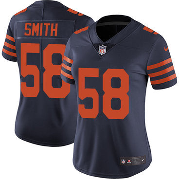 Custom Bears #58 Roquan Smith Navy Blue Alternate Women’s Stitched NFL Vapor Untouchable Limited Jersey