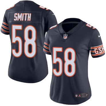 Custom Bears #58 Roquan Smith Navy Blue Team Color Women’s Stitched NFL Vapor Untouchable Limited Jersey