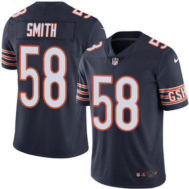 Custom Bears #58 Roquan Smith Navy Blue Team Color Youth Stitched NFL Vapor Untouchable Limited Jersey