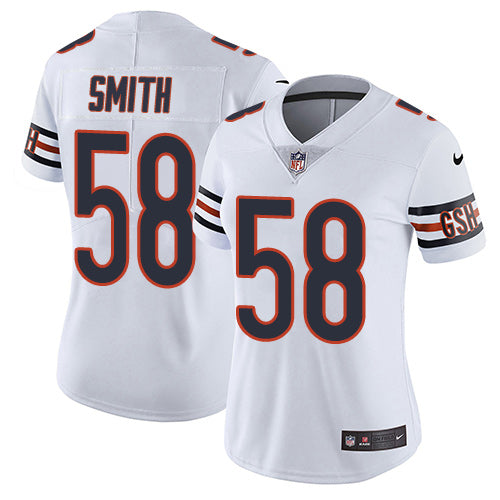 Custom Bears #58 Roquan Smith White Women’s Stitched NFL Vapor Untouchable Limited Jersey