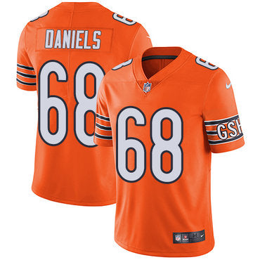 Custom Bears #68 James Daniels Orange Men’s Stitched NFL Limited Rush Jersey