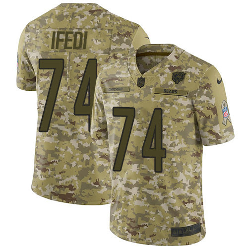 Custom Bears #74 Germain Ifedi Camo Men’s Stitched NFL Limited 2018 Salute To Service Jersey
