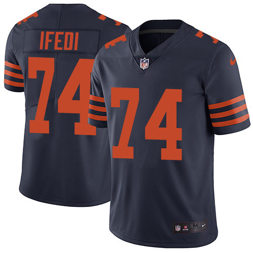 Custom Bears #74 Germain Ifedi Navy Blue Alternate Men’s Stitched NFL Vapor Untouchable Limited Jersey