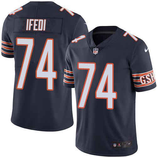 Custom Bears #74 Germain Ifedi Navy Blue Team Color Men’s Stitched NFL Vapor Untouchable Limited Jersey