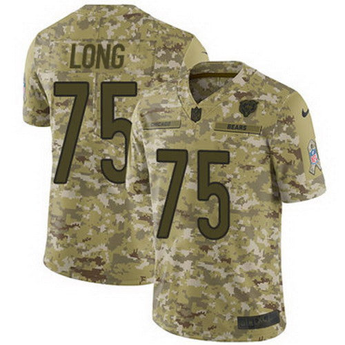Custom Bears #75 Kyle Long Camo Men’s Stitched NFL Limited 2018 Salute To Service Jersey