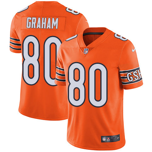 Custom Bears #80 Jimmy Graham Orange Men’s Stitched NFL Limited Rush Jersey