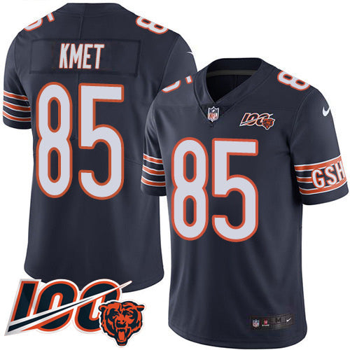 Custom Bears #85 Cole Kmet Navy Blue Team Color Men’s Stitched NFL 100th Season Vapor Untouchable Limited Jersey