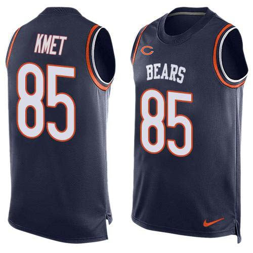 Custom Bears #85 Cole Kmet Navy Blue Team Color Men’s Stitched NFL Limited Tank Top Jersey