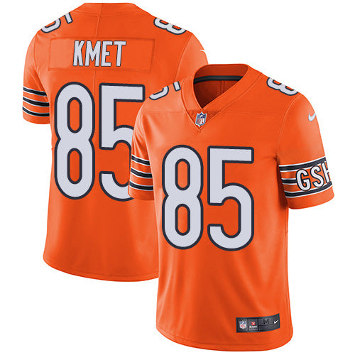 Custom Bears #85 Cole Kmet Orange Men’s Stitched NFL Limited Rush Jersey