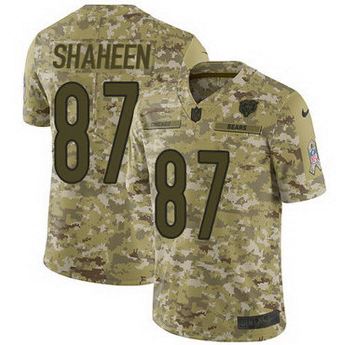Custom Bears #87 Adam Shaheen Camo Youth Stitched NFL Limited 2018 Salute to Service Jersey