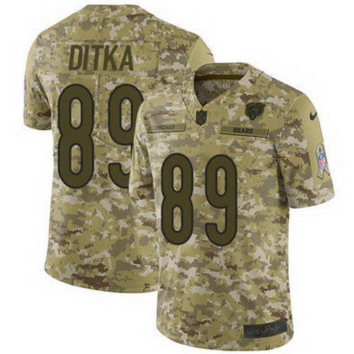 Custom Bears #89 Mike Ditka Camo Youth Stitched NFL Limited 2018 Salute to Service Jersey