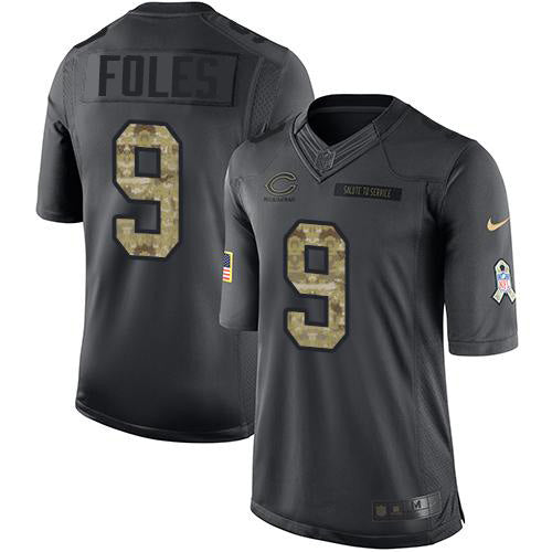 Custom Bears #9 Nick Foles Black Men’s Stitched NFL Limited 2016 Salute to Service Jersey