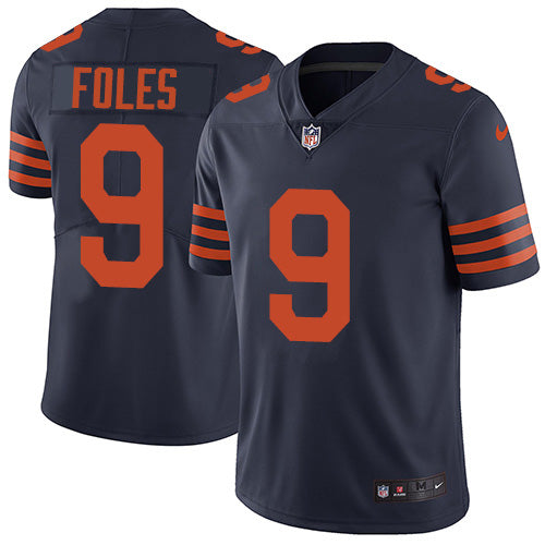 Custom Bears #9 Nick Foles Navy Blue Alternate Men’s Stitched NFL Vapor Untouchable Limited Jersey