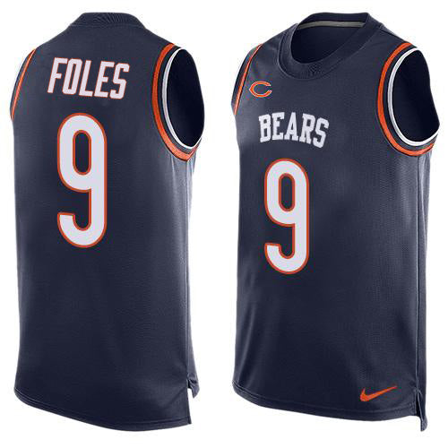 Custom Bears #9 Nick Foles Navy Blue Team Color Men’s Stitched NFL Limited Tank Top Jersey