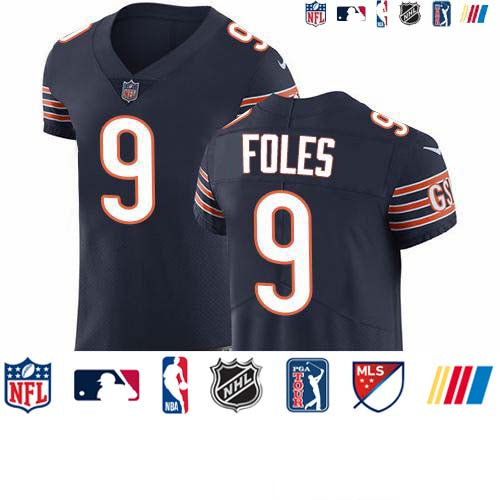 Custom Bears #9 Nick Foles Navy Blue Team Color Men’s Stitched NFL Vapor Untouchable Elite Jersey