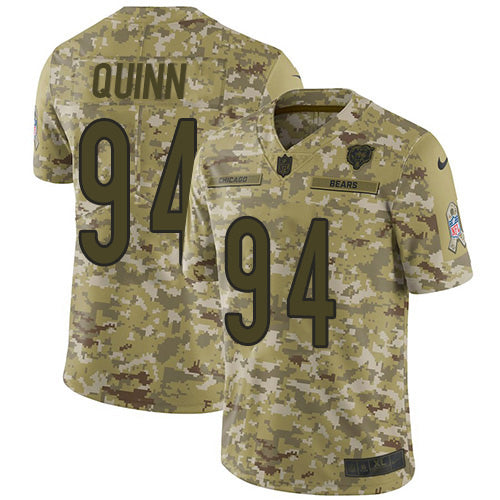 Custom Bears #94 Robert Quinn Camo Men’s Stitched NFL Limited 2018 Salute To Service Jersey