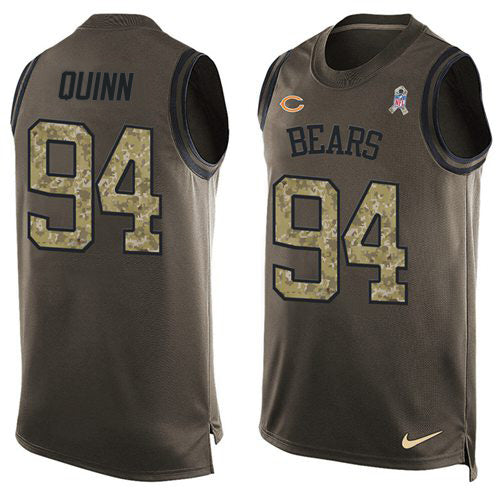 Custom Bears #94 Robert Quinn Green Men’s Stitched NFL Limited Salute To Service Tank Top Jersey