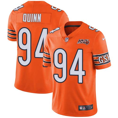 Custom Bears #94 Robert Quinn Orange Men’s Stitched NFL Limited Rush 100th Season Jersey