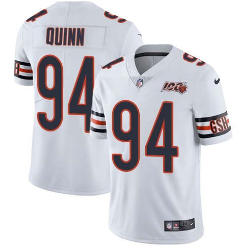 Custom Bears #94 Robert Quinn White Men’s Stitched NFL 100th Season Vapor Untouchable Limited Jersey