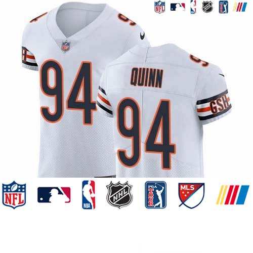 Custom Bears #94 Robert Quinn White Men’s Stitched NFL New Elite Jersey