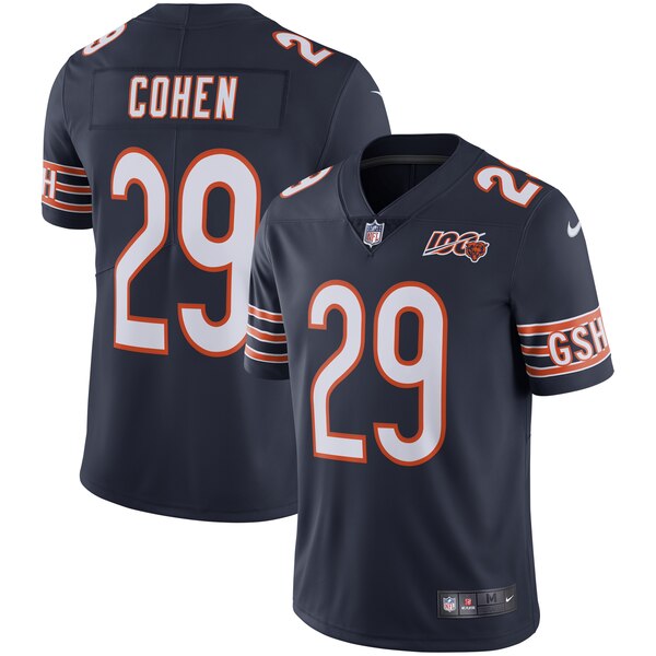 Custom Bears 29 Tarik Cohen Navy NFL 100th Season Vapor Untouchable Limited Jersey