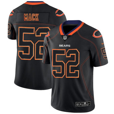 Custom Bears 52 Khalil Mack Black Shadow Legend Limited Jersey