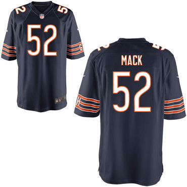 Custom Bears 52 Khalil Mack Navy Elite Jersey