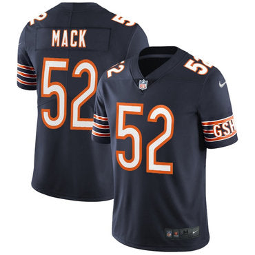 Custom Bears 52 Khalil Mack Navy Youth Vapor Untouchable Limited Jersey