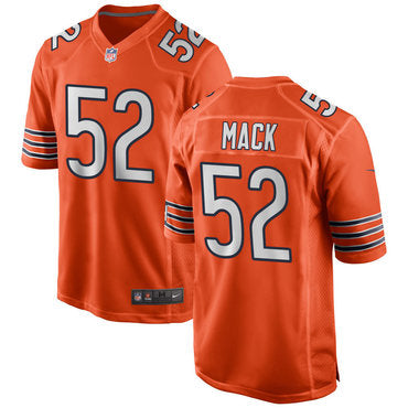 Custom Bears 52 Khalil Mack Orange Alternate Elite Jersey