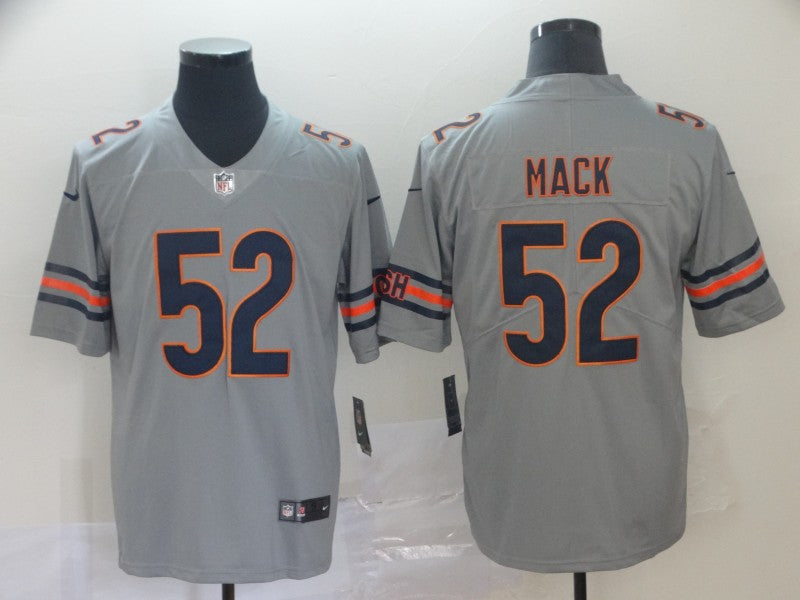 Custom Bears 52 Khalil Mack Silver Inverted Legend Limited Jersey