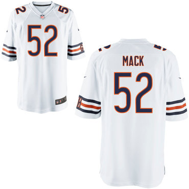 Custom Bears 52 Khalil Mack White Elite Jersey