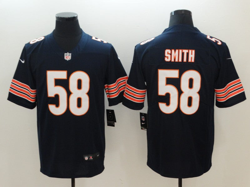 Custom Bears 58 Roquan Smith Navy Vapor Untouchable Limited Jersey