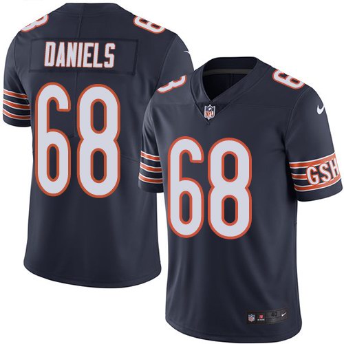 Custom Bears 68 James Daniels Navy Color Rush Limited Jersey