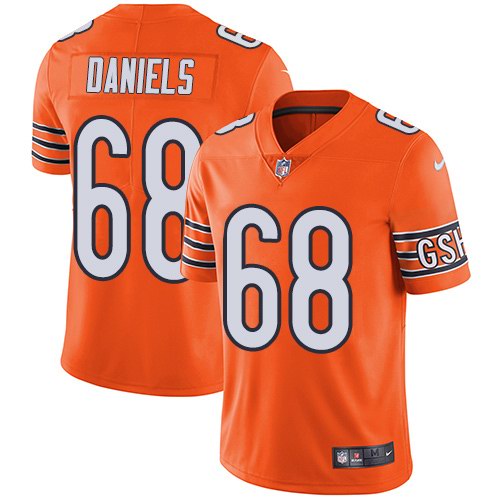 Custom Bears 68 James Daniels Orange Color Rush Limited Jersey