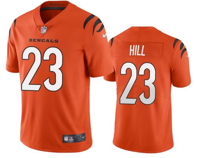 Custom Bengals 23 Daxton Hill Orange 2022 NFL Draft Vapor Untouchable Limited Jersey