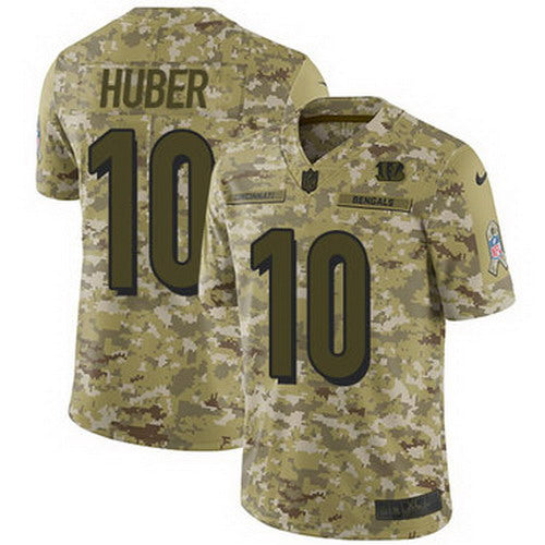 Custom Bengals #10 Kevin Huber Camo Men’s Stitched NFL Limited 2018 Salute To Service Jersey
