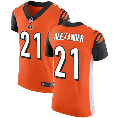 Custom Bengals #21 Mackensie Alexander Orange Alternate Men’s Stitched NFL New Elite Jersey