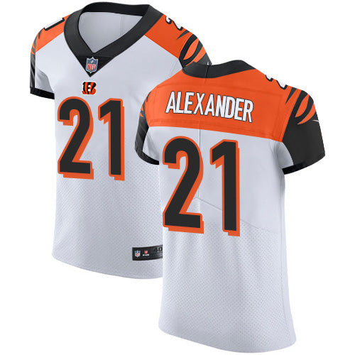 Custom Bengals #21 Mackensie Alexander White Men’s Stitched NFL New Elite Jersey