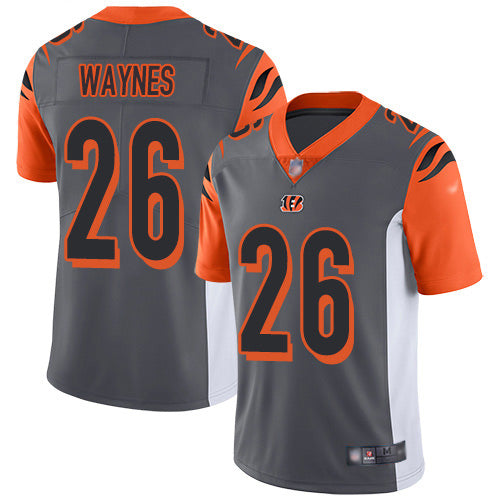 Custom Bengals #26 Trae Waynes Silver Men’s Stitched NFL Limited Inverted Legend Jersey