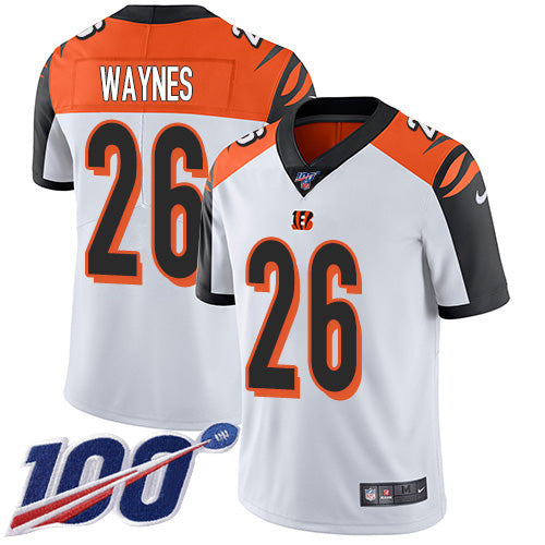 Custom Bengals #26 Trae Waynes White Men’s Stitched NFL 100th Season Vapor Untouchable Limited Jersey