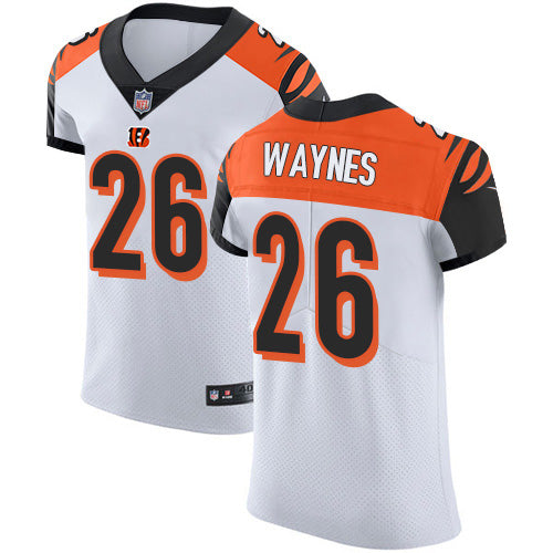 Custom Bengals #26 Trae Waynes White Men’s Stitched NFL New Elite Jersey