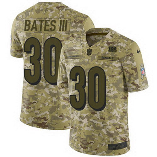 Custom Bengals #30 Jessie Bates III Camo Youth Stitched NFL Limited 2018 Salute to Service Jersey