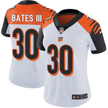 Custom Bengals #30 Jessie Bates III White Women’s Stitched NFL Vapor Untouchable Limited Jersey